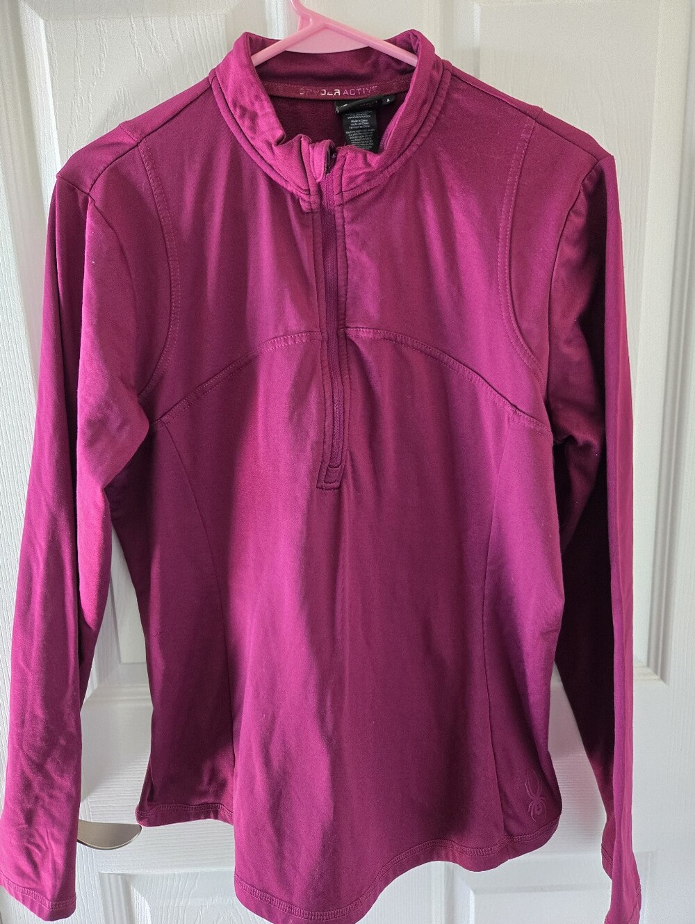 Spyder Active 1/4 Zip Pullover Tee LS Shirt Sz L Large EUC